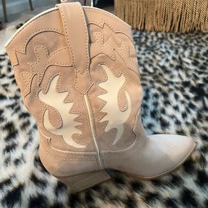 Cowboy boots -women- leather and suede - never worn- pull up boot straps